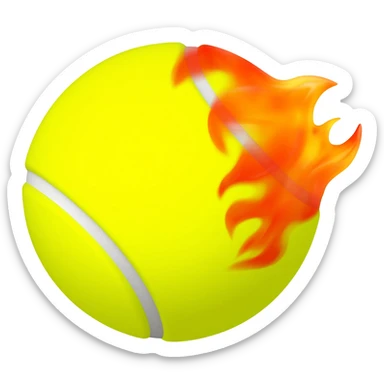 Tennis ball on fire sticker