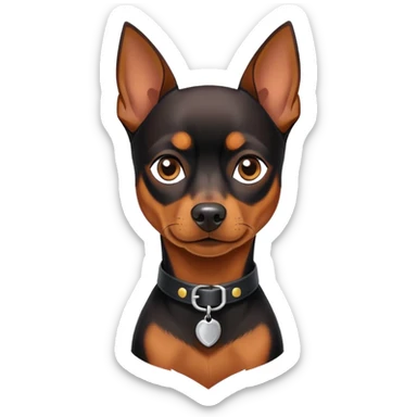 Pinscher with collar sticker