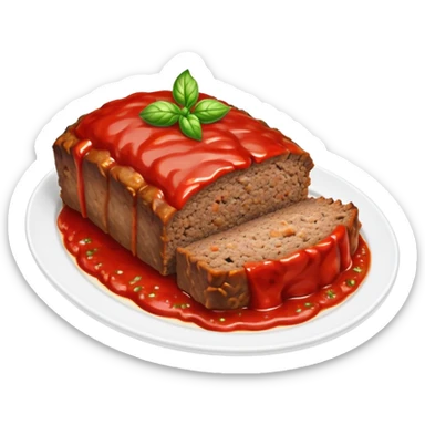 Meatloaf with red sauce sticker