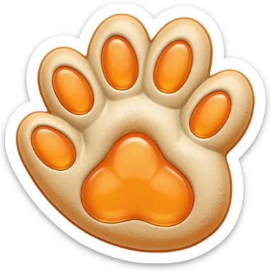 a very light pale pastel apricot orange pawprint sticker