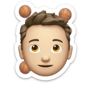 3d sphere with a cartoon Elon Musk skin texture sticker