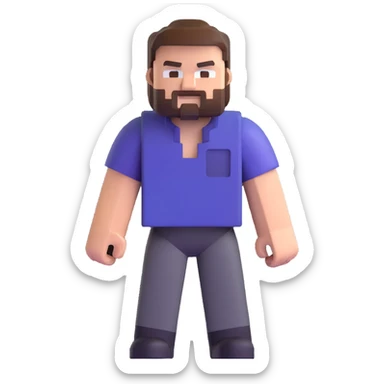 Jack Black as a Minecraft character sticker