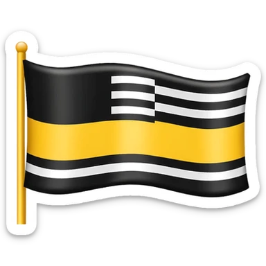 Flag Horizontally up to down black yellow and white sticker