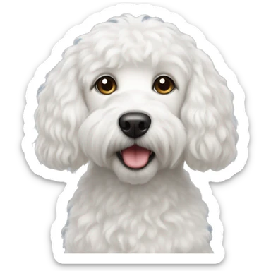 white dog pudel sticker