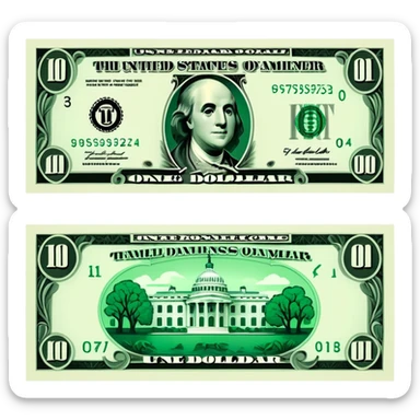 US dollar bill currency note sticker