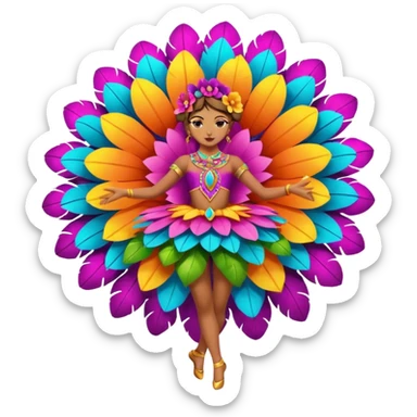 dancer on big flower float sticker