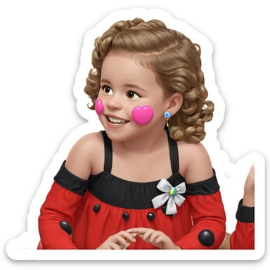 girls with balloons and earrings sticker