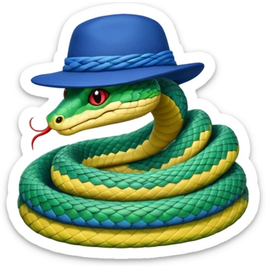 snake with blue hat sticker
