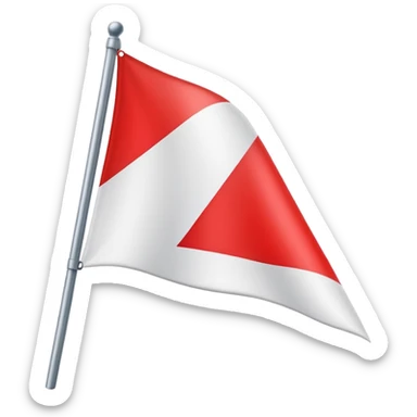 Bandeira toda branca com triângulo vermelho sticker