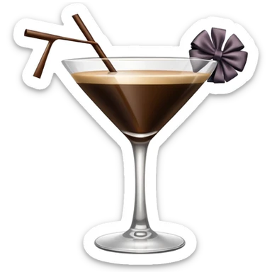 espresso martini with big Black Bow on martini على الكاس  sticker