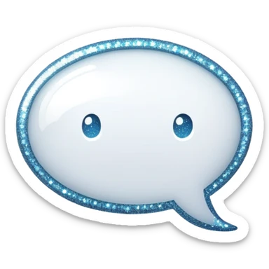 magical white speech bubble with sparkles and poof effect sticker
