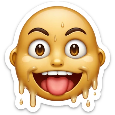 Creep emoji face with saliva on his face sticker