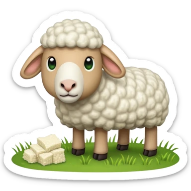 pixelated 2d sheep eating words "update" sticker