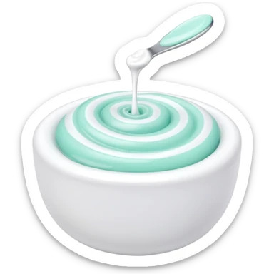 toothpaste swirl, glossy, fresh color white or mint green or striped, clean 3D, soft shadows, emoji scale sticker