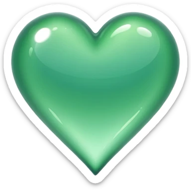 Corazón verde agua sticker