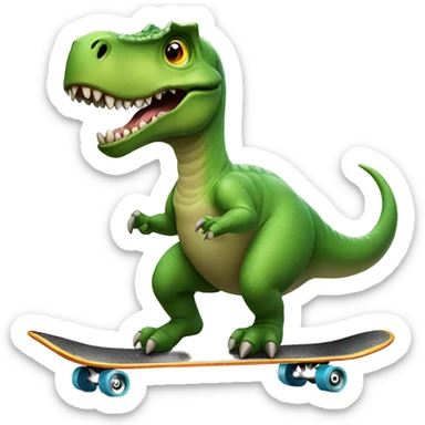 dinosaur riding a skateboard  sticker