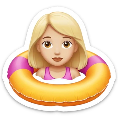 Girl with floatie sticker