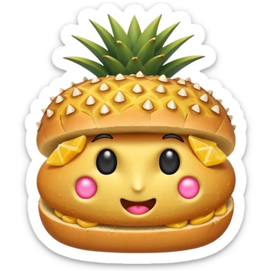 Pan con forma de piña con azúcar arriba sticker