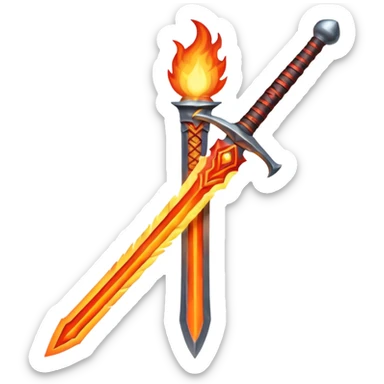 flaming sword sticker