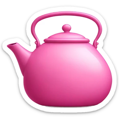 Pink teapot on pink oven  sticker