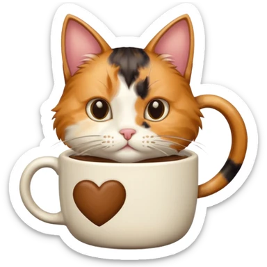 a cat drinking coffee sticker