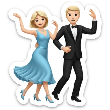 White Man and white woman dancing white sticker