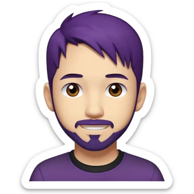 Mike Shinoda with dark purple hair, brown eyes sticker
