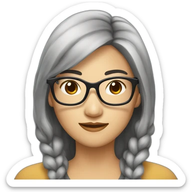 une femme asiatique brune à lunette sticker