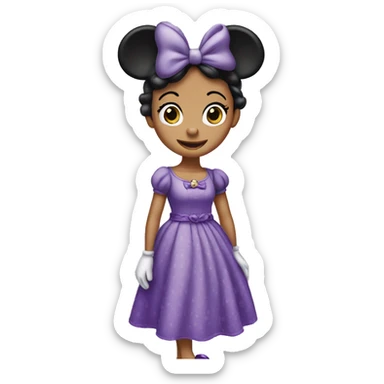 Minnie Mouse in purple dress sticker