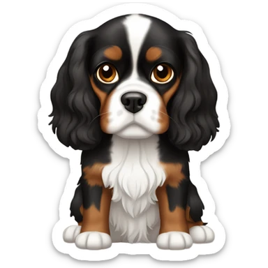 King Charles cavalier dark and tan sticker