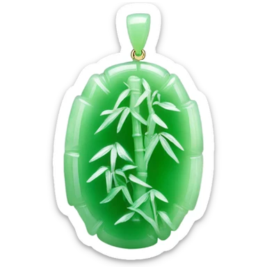 Chinese style light green bamboo-shaped jade pendant  sticker