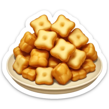 Fried cheese curds and make have faces and make them sleepy sticker