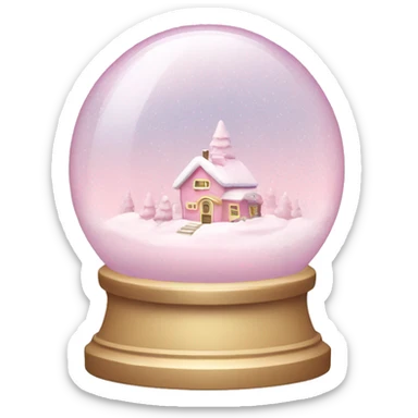 Pastel pink snow globe sticker