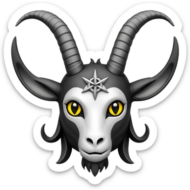 baphomet, mystical goat-headed figure, original depiction by Eliphas Levi, emoji style sticker