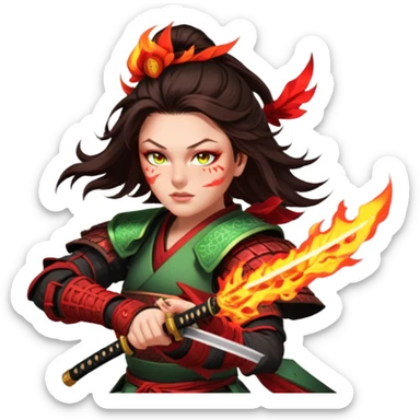Fire-Wielding Samurai sticker