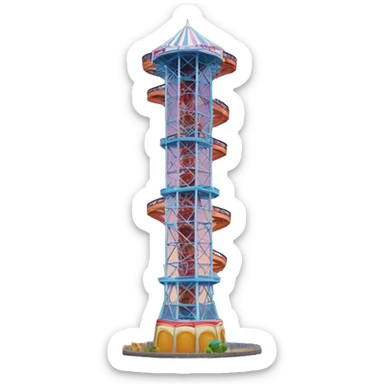 Amusement park drop tower sticker