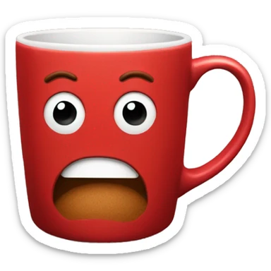 Red mug filled with coffee sticker