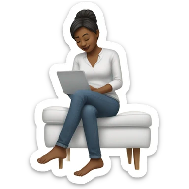 A mom on her phone with her feet up sticker