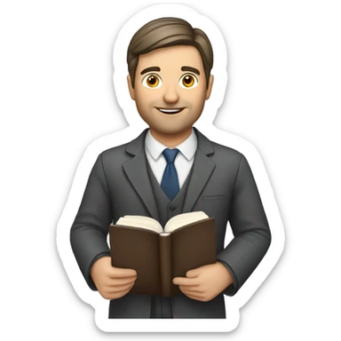 English teacher male with English book sticker