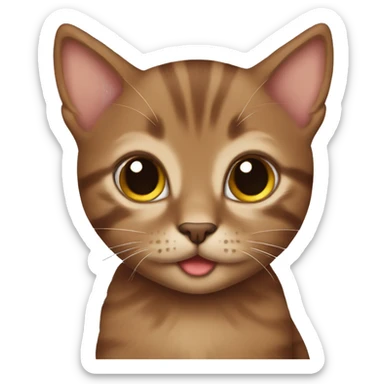 brown kitten sticker