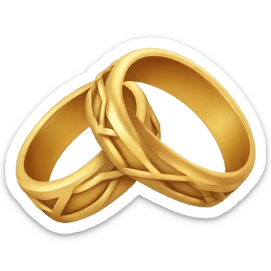 two crossed wedding rings sticker