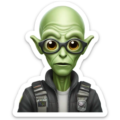 high alien geek ner sticker