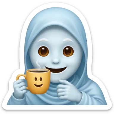 Casper the Ghost Drinks Coffee sticker