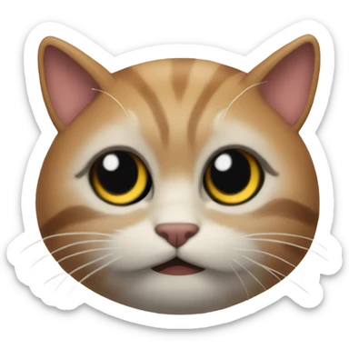 klitten with fake eyelashes sticker