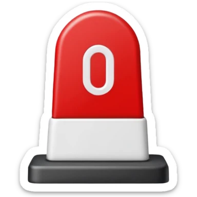 Représente moi une borne kilométrique rouge et blanche le bas est blanc et rectangulaire et le haut est en demi cercle rouge sticker