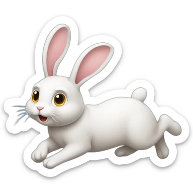rabbit running late sticker