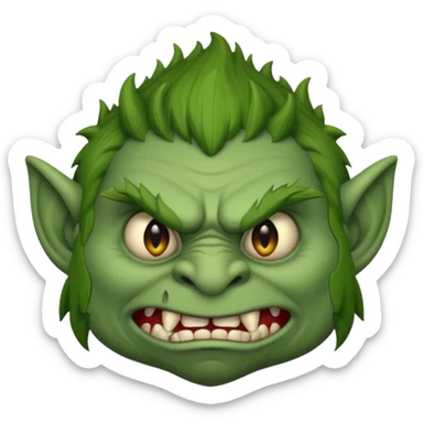 Trolls face sticker