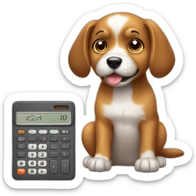 dog using calculator sticker