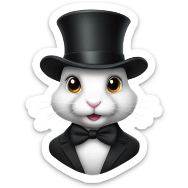 ￼ a rabbit with a top hat sticker