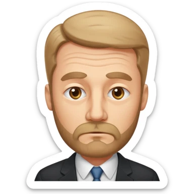 Tired caucasian male business man

marked baggy eyes, light beard sticker